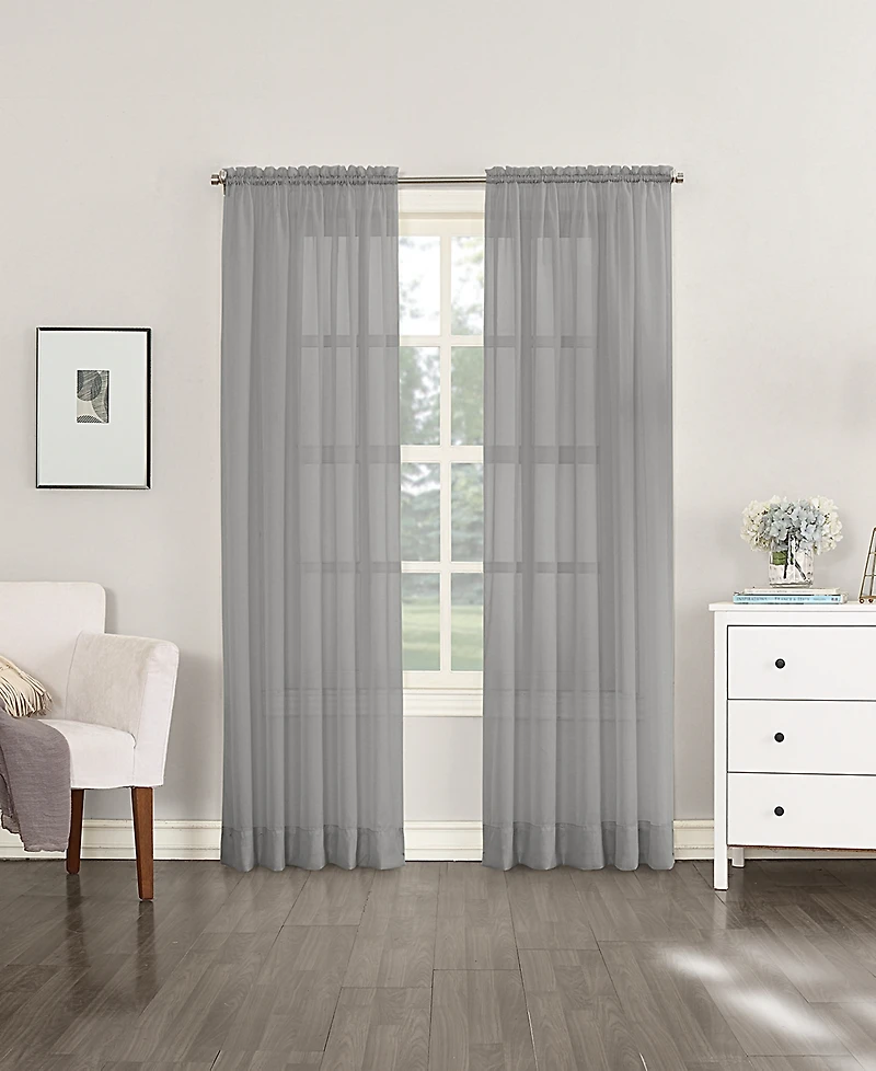 Sheer Voile Rod Pocket Curtain Panel