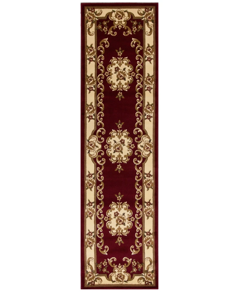 Kas Corinthian 5308 Red/Ivory Aubusson 2'2" x 7'11" Runner Rug