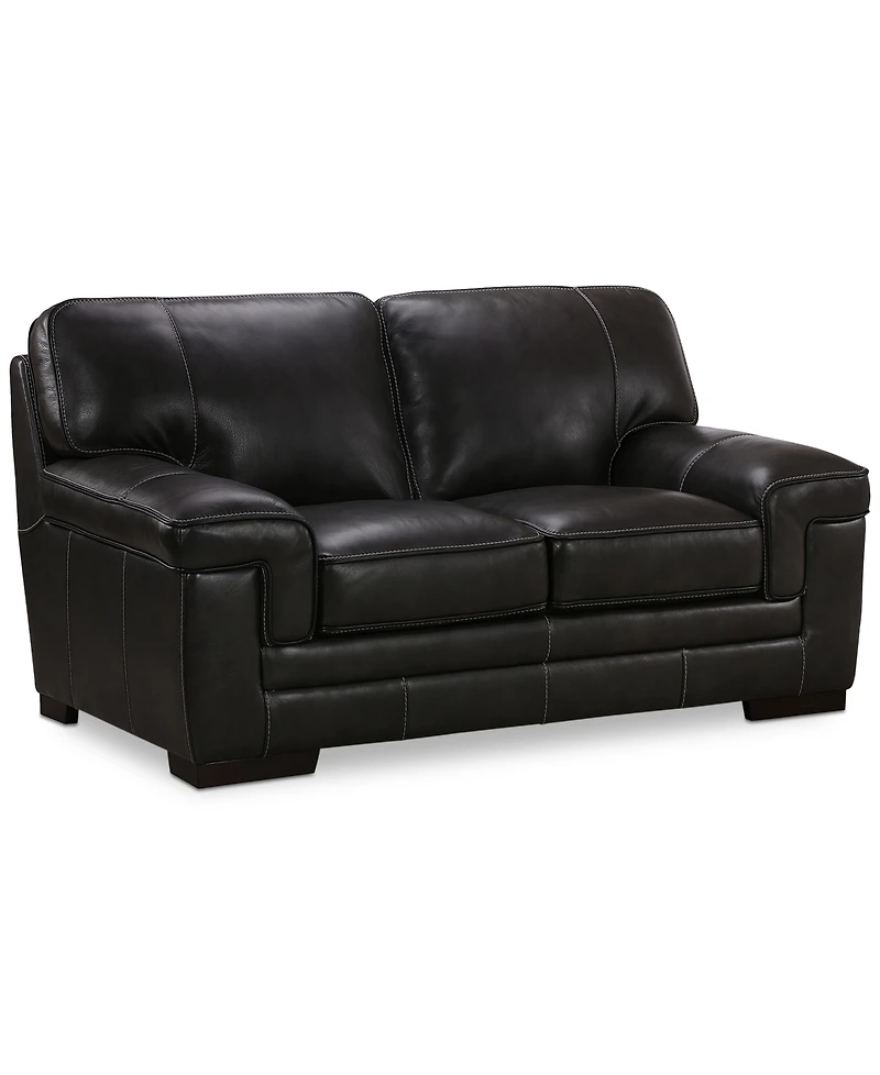 Myars 69" Leather Loveseat, Created for Macy's