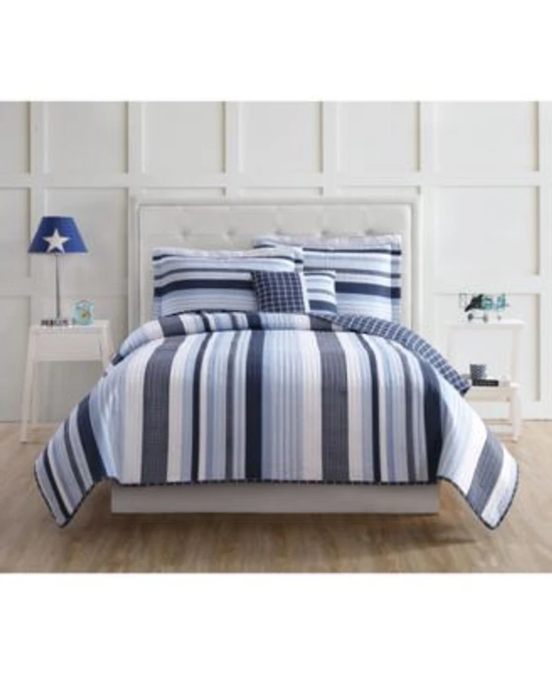 My World Kids Mason Reversible Stripe Quilt Sets