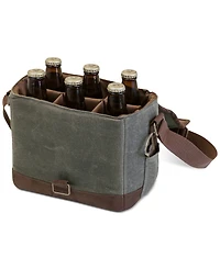 Legacy by Picnic Time Khaki Green & Brown Beer Caddy Cooler Tote with Opener