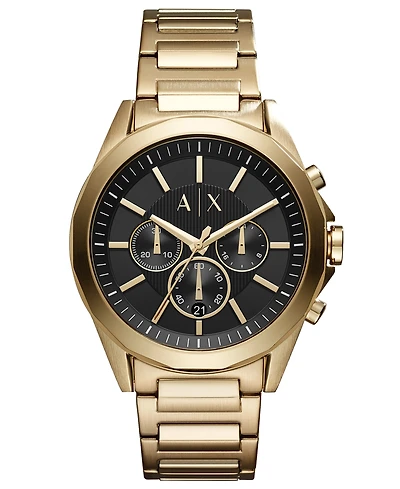 Men's Chronograph Gold-Tone Stainless Steel Bracelet Watch 44mm