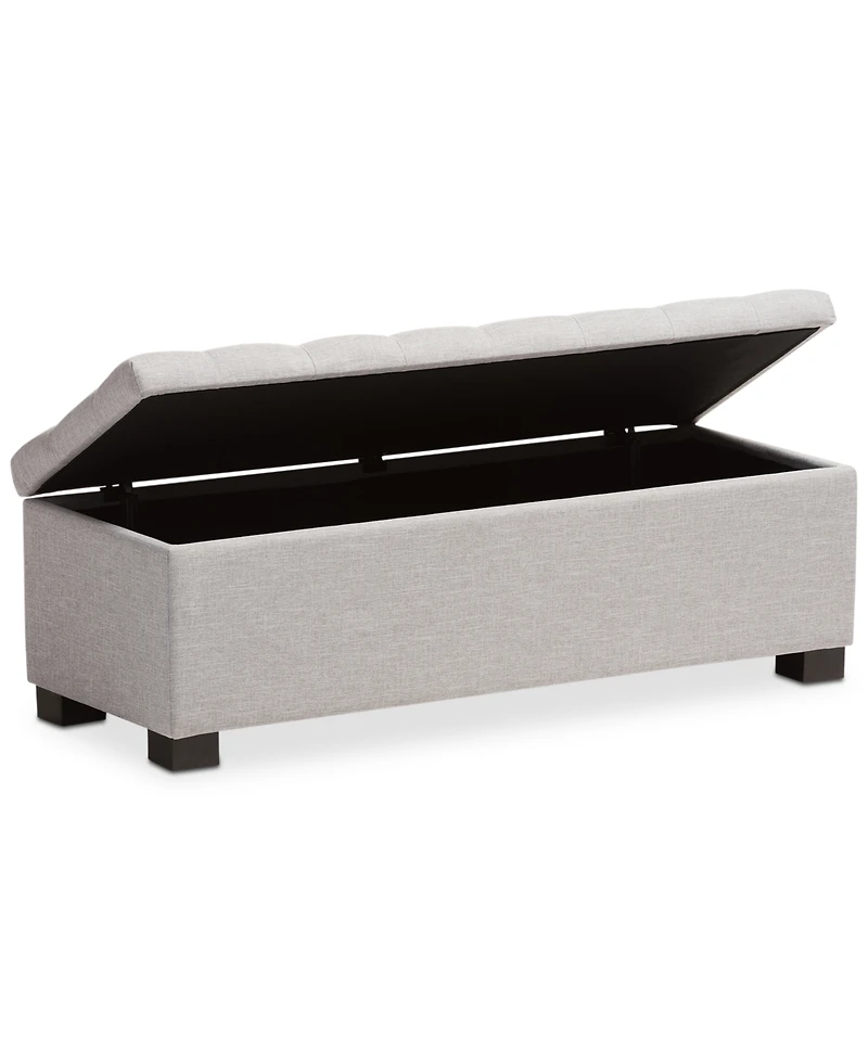 Roanoke Grid-Tufting Storage Ottoman Bench