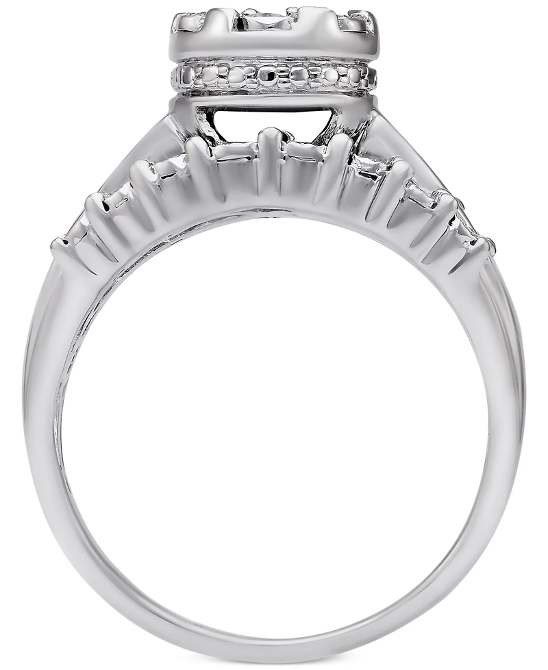 Diamond Dome Cluster Promise Ring (1/2 ct. t.w.) in Sterling Silver
