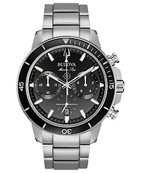 Bulova Men's Chronograph Marine Star Stainless Steel Bracelet Watch 45mm