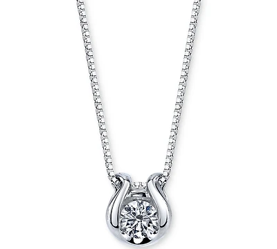 Sirena Bezel-Set Diamond (1/12 ct. t.w.) Pendant Necklace 14k Gold