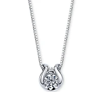 Sirena Bezel-Set Diamond (1/12 ct. t.w.) Pendant Necklace 14k Gold