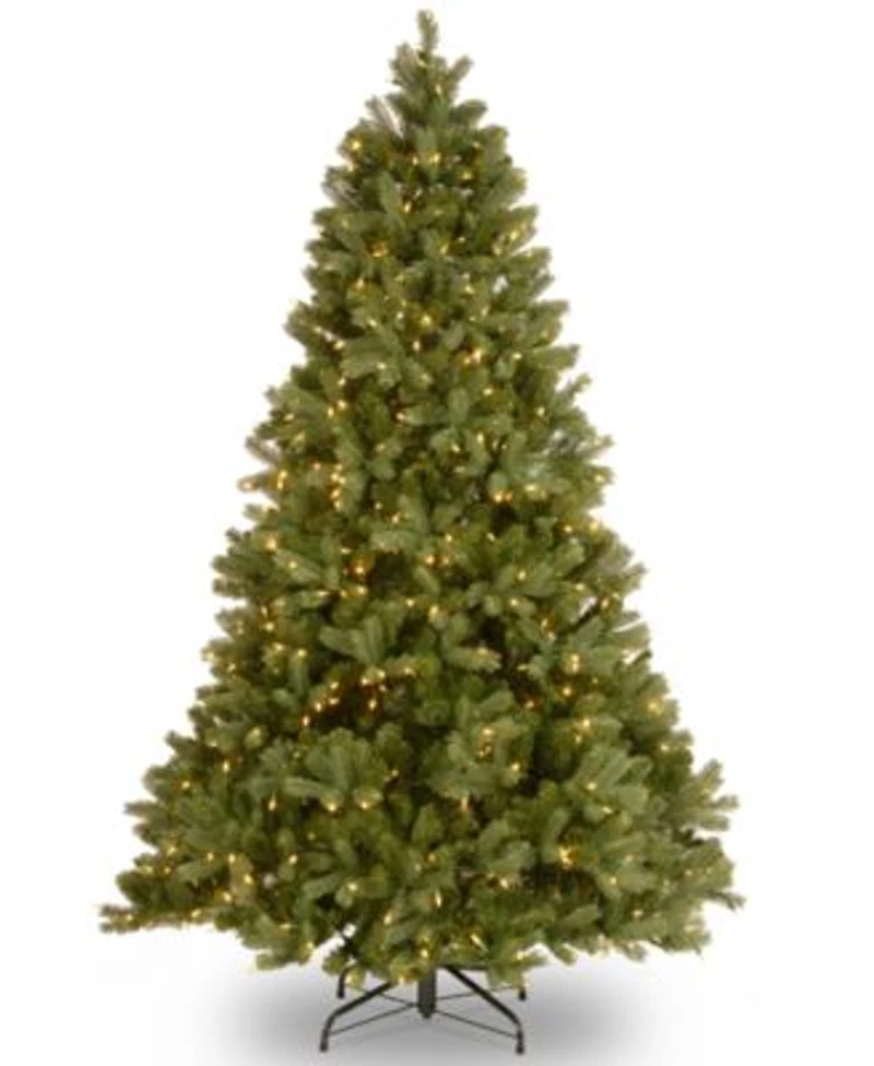 National Tree Company Feel Real Downswept Douglas Fir Hinged Tree W Dual Color Lights Powerconnect