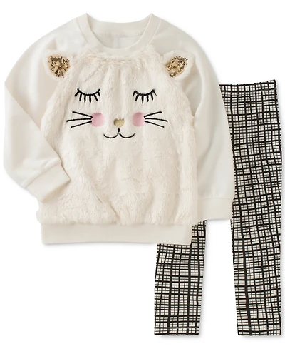 Kids Headquarters 2-Pc. Faux-Fur Sweatshirt & Leggings Set, Baby Girls (0-24 months)