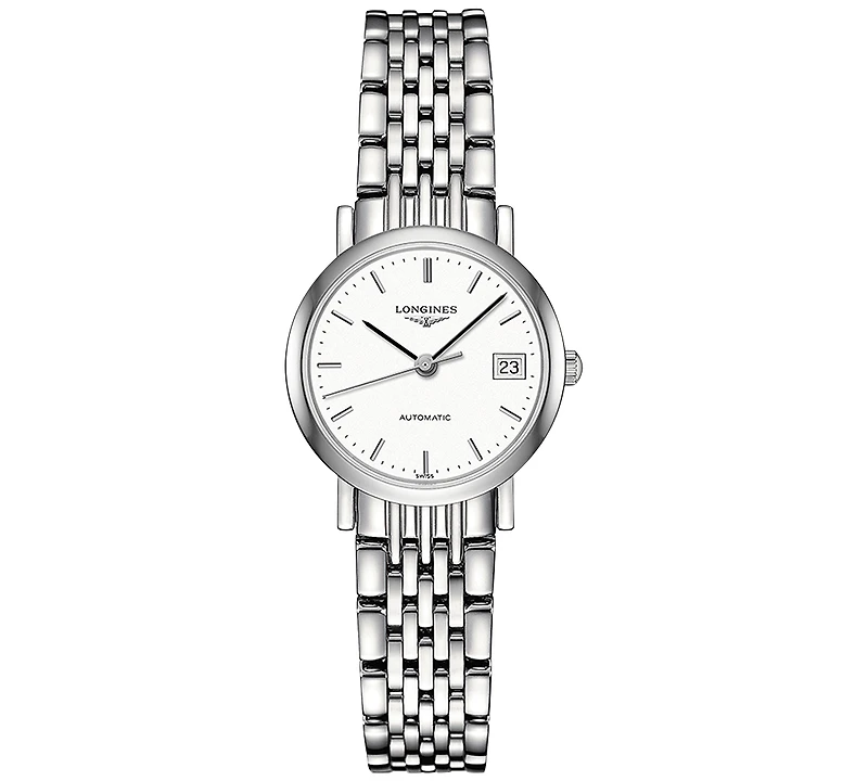 Longines Women's Swiss Automatic Elegant Stainless Steel Bracelet Watch 26mm