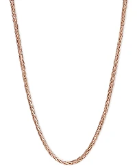 14k Rose Gold Necklace, 16" Diamond Cut Wheat Chain (9/10mm)