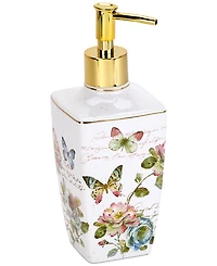 Avanti Butterfly Garden Ceramic Soap/Lotion Dispenser