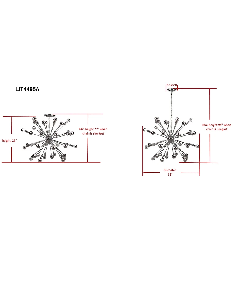 Safavieh Starburst Adjustable Chandelier