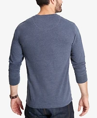 Weatherproof Vintage Men's Long Sleeve Brushed Jersey Henley T-shirt