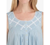 Eileen West Lace-Trimmed Cotton Ballet-Length Nightgown
