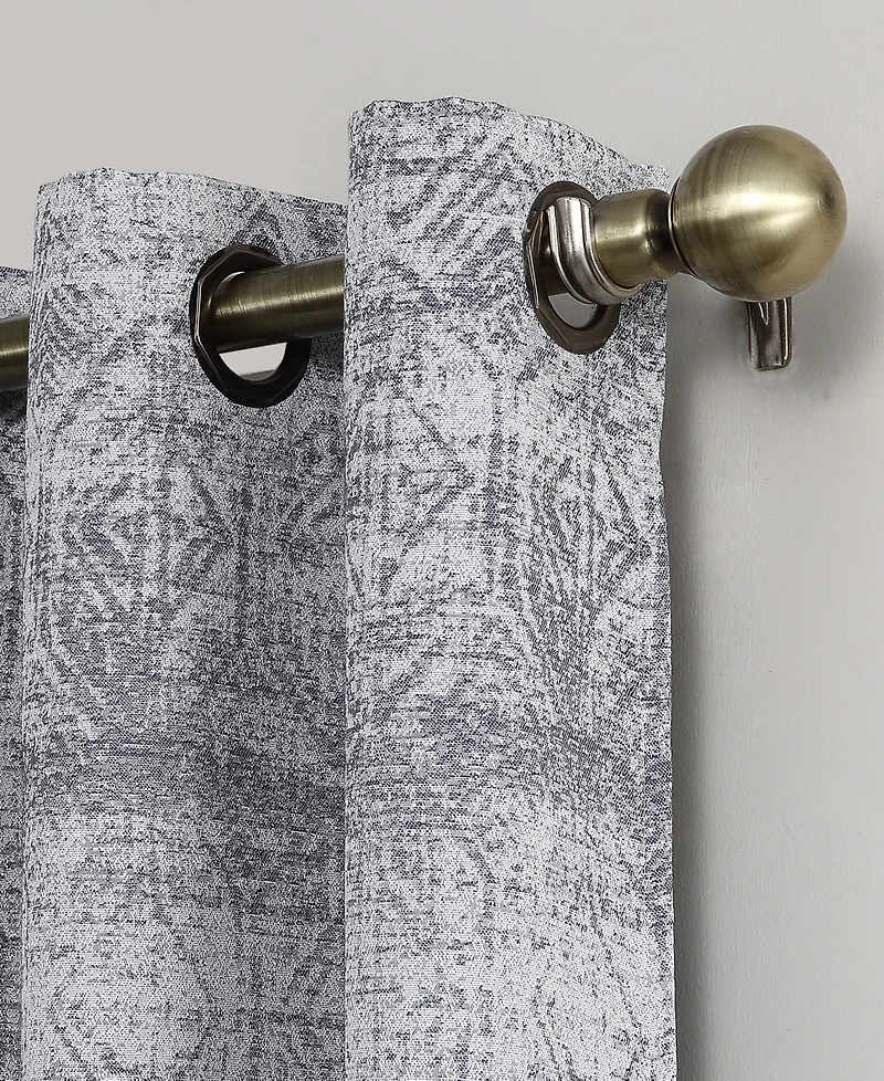 Darren Distressed Woven Jacquard Blackout Grommet Curtain Panel