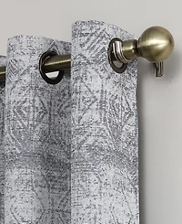 Darren Distressed Woven Jacquard Blackout Grommet Curtain Panel