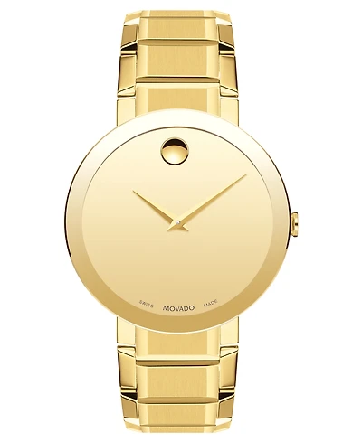 Movado Men's Swiss Sapphire Gold-Tone Pvd Stainless Steel Bracelet Watch 39mm