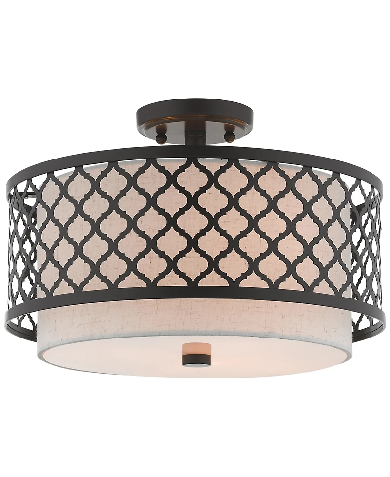Livex Arabesque 3-Light 15" Semi Flush