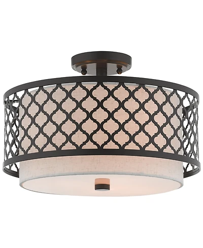 Livex Arabesque 3-Light 15" Semi Flush