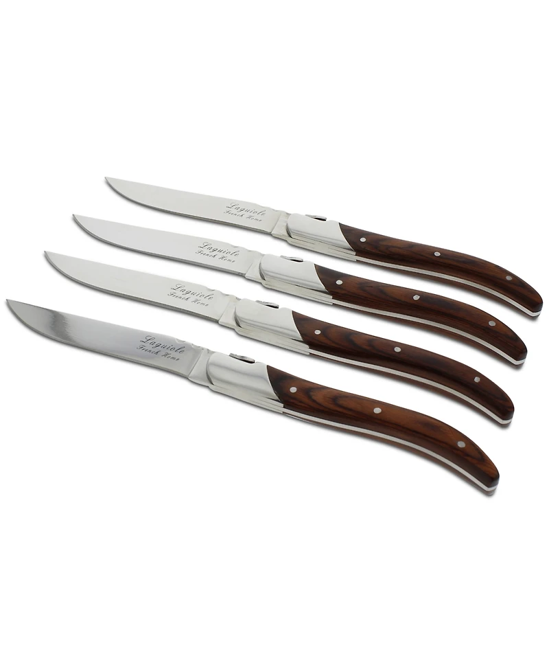 French Home Laguiole Connoisseur Rosewood Steak Knives, Set of 4