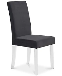 Dalia Modern and Contemporary Dining Chair Black Velvet with Acrylic Legs - Set of 2