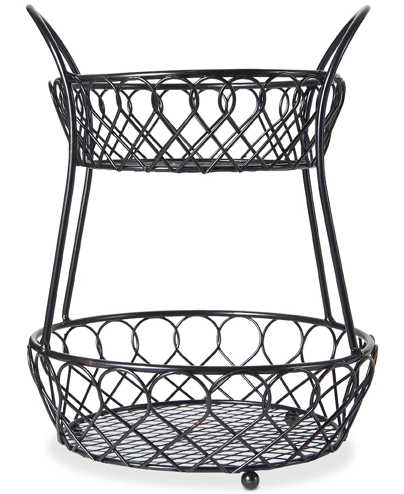Gourmet Basics By Mikasa Loop & Lattice 2-Tier Basket