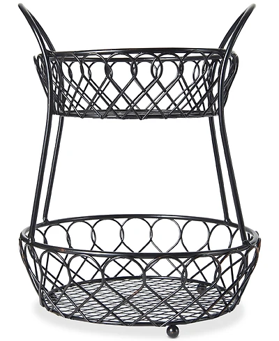Gourmet Basics By Mikasa Loop & Lattice 2-Tier Basket