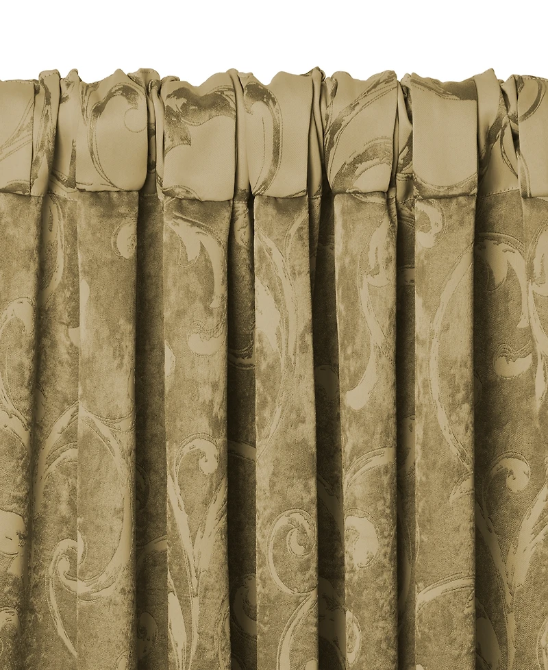 Elrene Home Fashions Mia Jacquard Scroll Blackout Window Curtain
