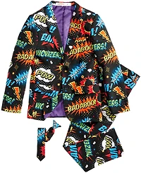 OppoSuits Boys Badaboom Comics Suit Including Blazer, Pants and Clip-On-Tie