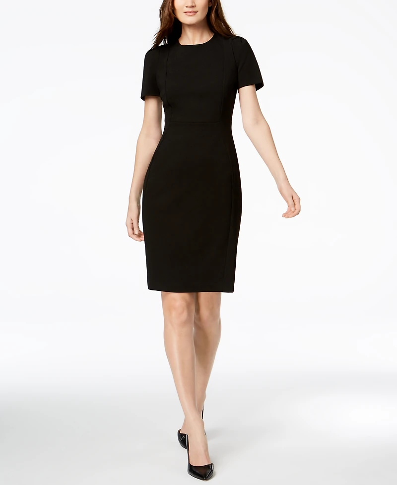 Calvin Klein Seamed Scuba Crepe Sheath Dress