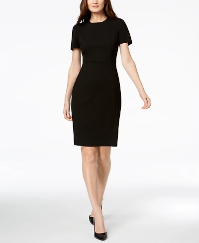 Calvin Klein Seamed Scuba Crepe Sheath Dress