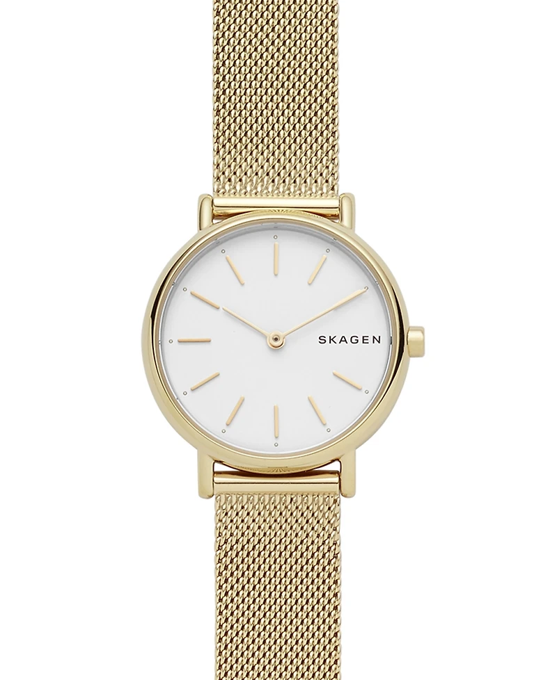 Skagen Women's Signatur Gold-Tone Stainless Steel Mesh Bracelet Watch 30mm
