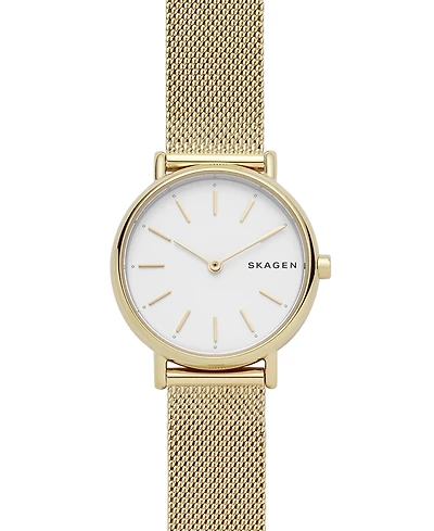 Skagen Women's Signatur Gold-Tone Stainless Steel Mesh Bracelet Watch 30mm