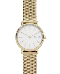 Skagen Women's Signatur Gold-Tone Stainless Steel Mesh Bracelet Watch 30mm