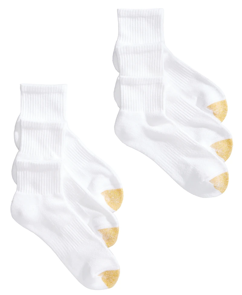 Gold Toe Women's 6-Pack Athletic Half-Cushion Quarter Socks