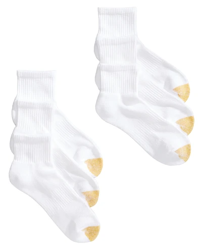 Gold Toe Women's 6-Pack Athletic Half-Cushion Quarter Socks