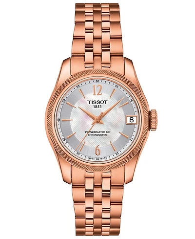 Tissot Women's Swiss Automatic T-Classic Ballade Rose Gold-Tone Pvd Stainless Steel Bracelet Watch 30.6mm
