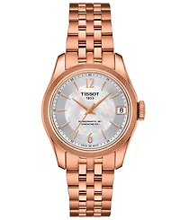 Tissot Women's Swiss Automatic T-Classic Ballade Rose Gold-Tone Pvd Stainless Steel Bracelet Watch 30.6mm