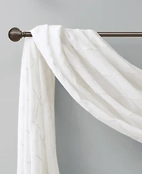 Madison Park Irina Diamond Sheer Embroidered Window Scarf Drapes