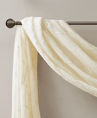 Madison Park Irina Diamond Sheer Embroidered Window Scarf Drapes