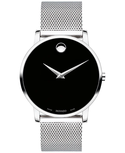 Movado Unisex Swiss Museum Classic Stainless Steel Mesh Bracelet Watch 40mm
