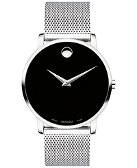 Movado Unisex Swiss Museum Classic Stainless Steel Mesh Bracelet Watch 40mm