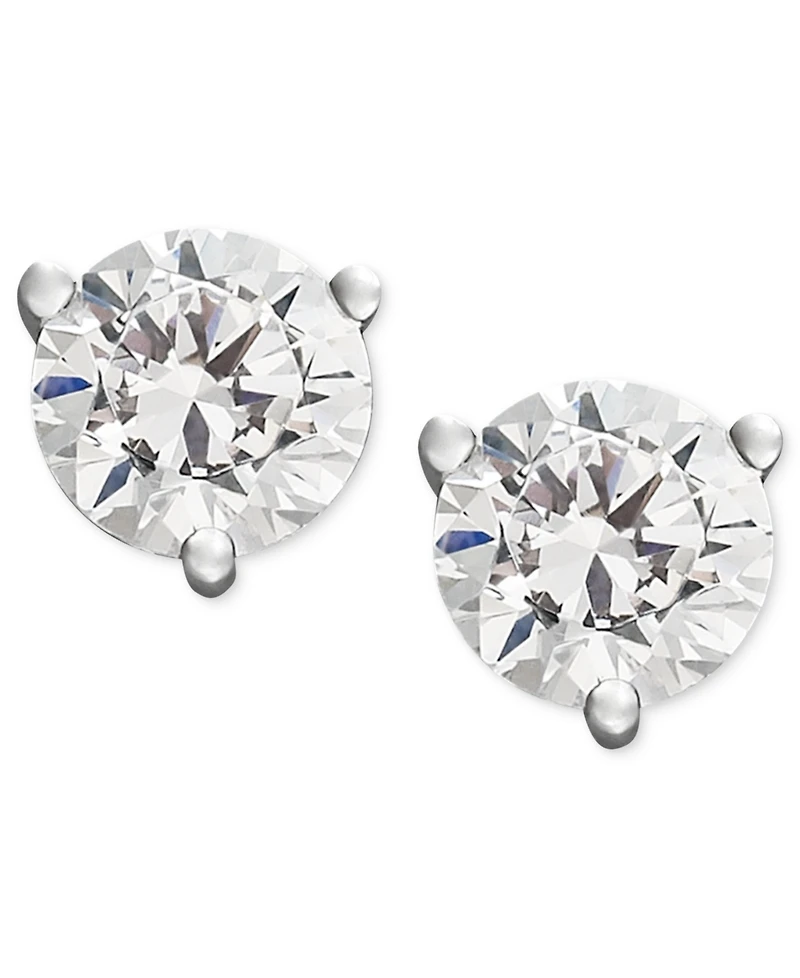 Certified Near Colorless Diamond Stud Earrings in (3/4 ct. t.w.) 18k White Gold