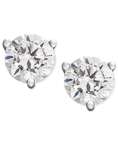 Certified Near Colorless Diamond Stud Earrings in (3/4 ct. t.w.) 18k White Gold