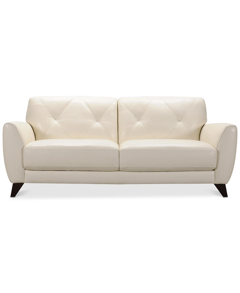 Myia 82" Tufted Back Leather Sofa, Created for Macy's