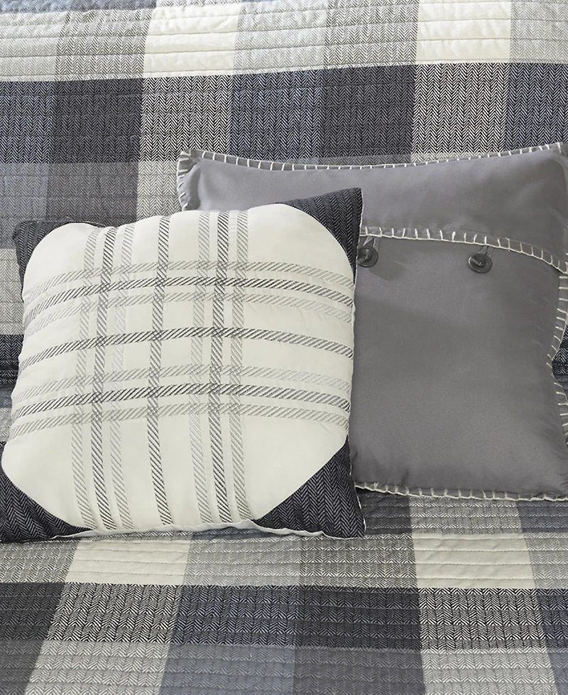 Madison Park Ridge Herringbone 6-Pc. Quilt Set, Full/Queen
