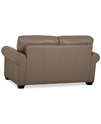 Orid 59" Leather Roll Arm Loveseat, Created for Macy's