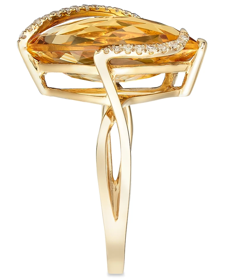 Effy Marquise-Cut Pink Amethyst (6-7/8 ct. t.w.) and Diamond (1/8 Wrap Ring 14k Gold (Also Citrine & London Blue Topaz)