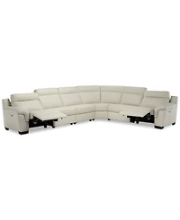 Closeout! Julius 150" Ii 6-Pc. Leather Sectional Sofa With 2 Power Recliners, Power Headrests & Usb Power Outlet, Created for Macy's